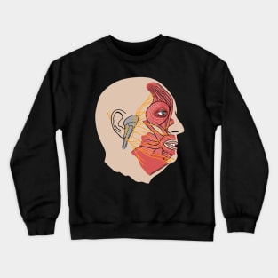 Anatomy Of Face Muscles - Nurse Or Physician Crewneck Sweatshirt